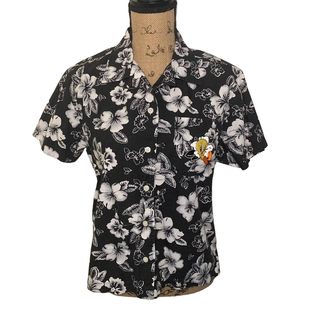 Vintage Warner Bros. Tweety Bird Hawaiian Shirt  M
